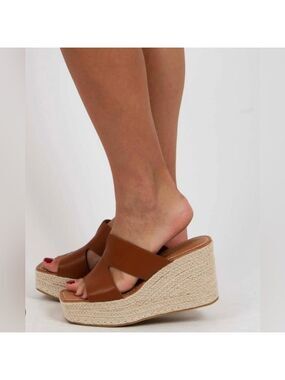 Chinese Laundry Next Door Espadrille Platform Wedge Sandal in Tan - NWT